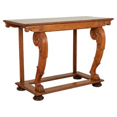 Table console ancienne en teck de style anglo-indien