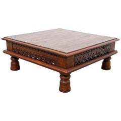 Ancienne table d'appoint en teck anglo-indien