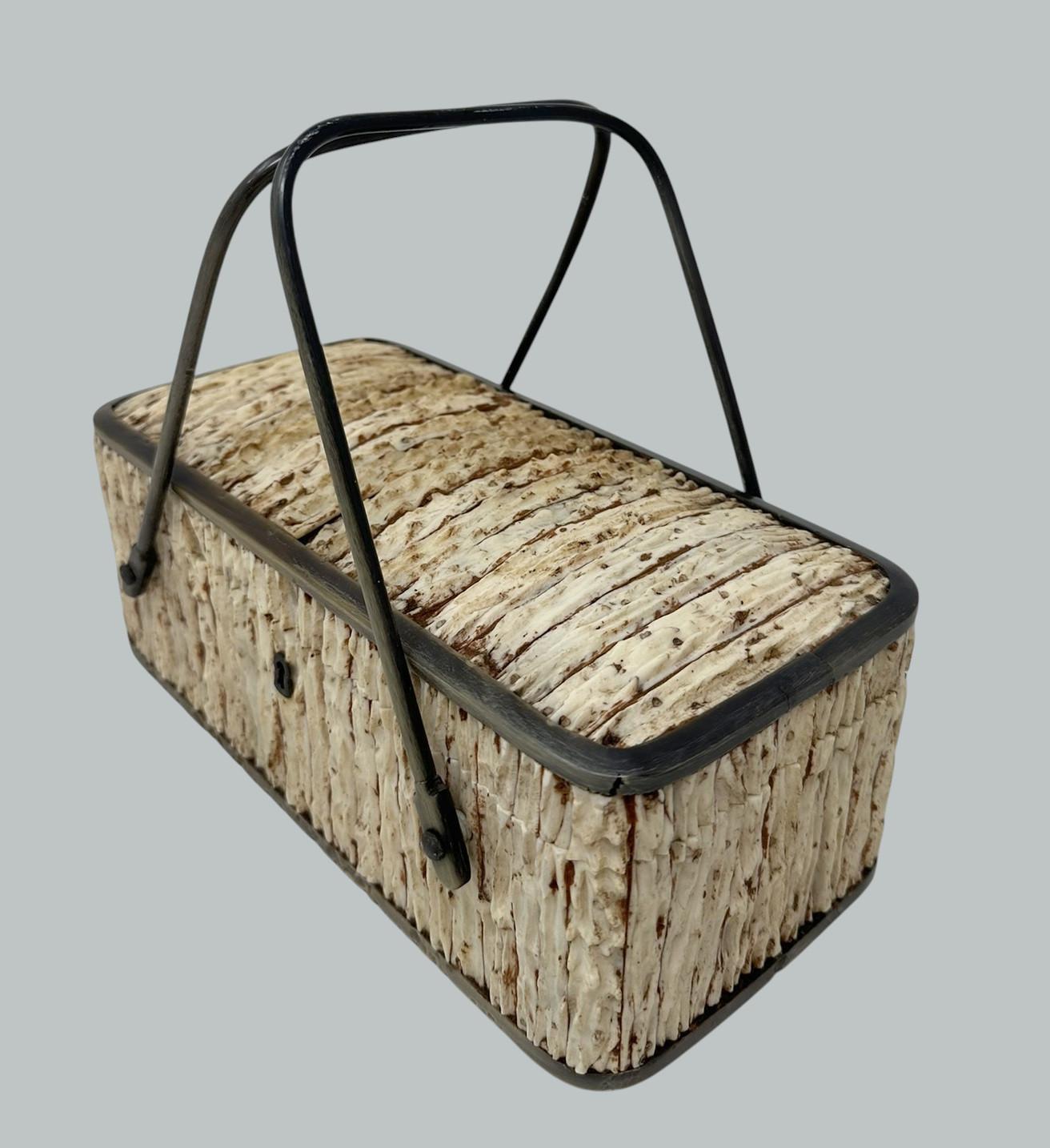 Bois cerf Ancien coffret à bijoux en bois de santal en corne de cerf Anglo-Indien Vizagapatam en vente