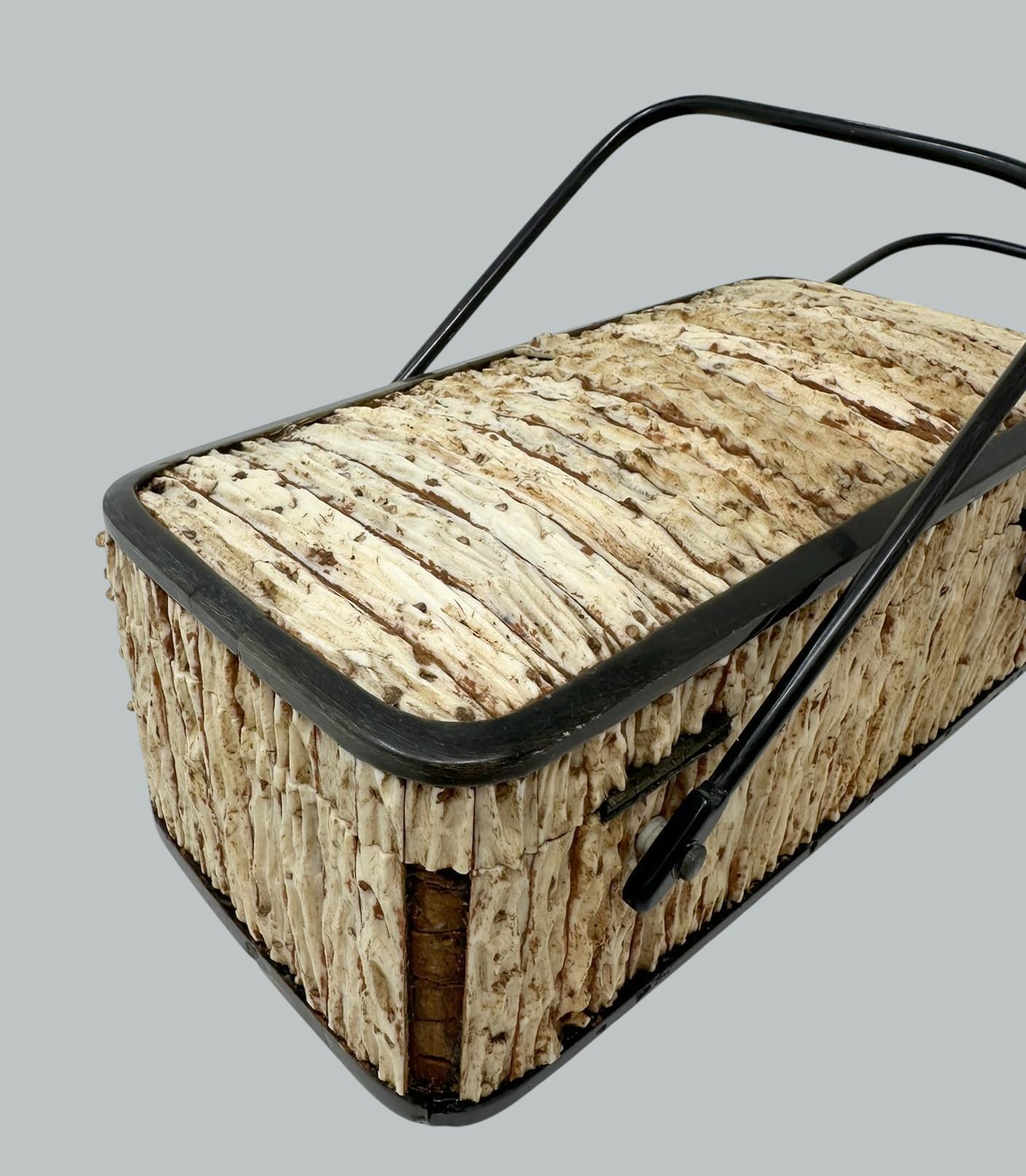 Ancien coffret à bijoux en bois de santal en corne de cerf Anglo-Indien Vizagapatam en vente 2