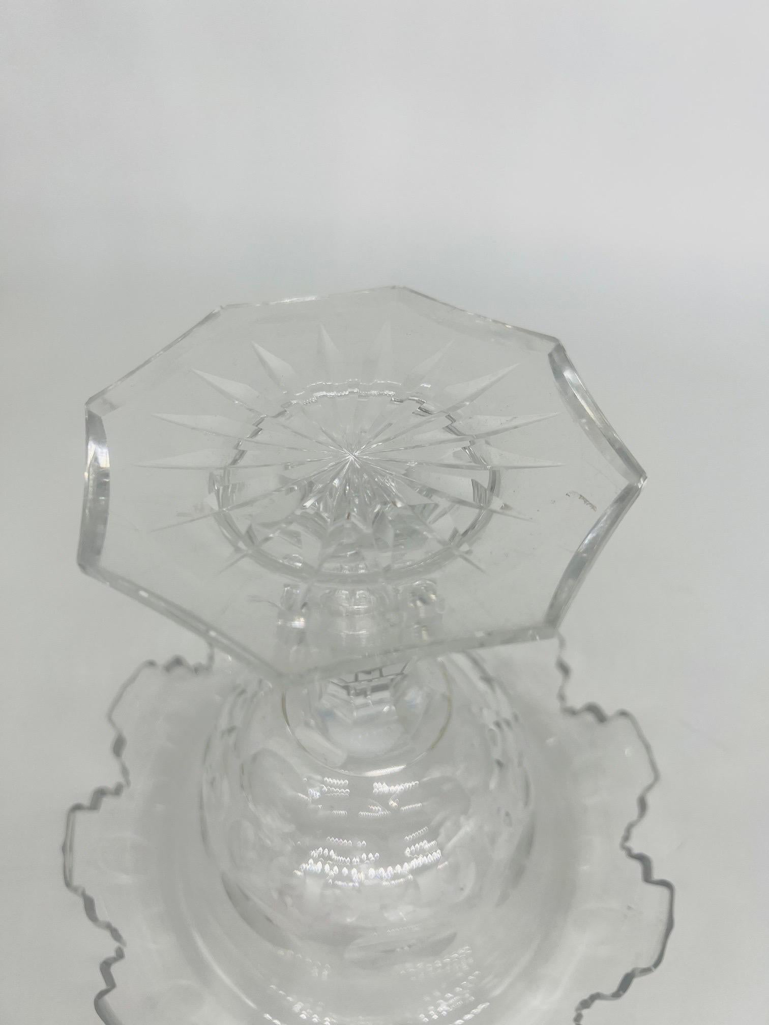 Antique Anglo-Irish Cut Crystal Lidded Urn For Sale 5