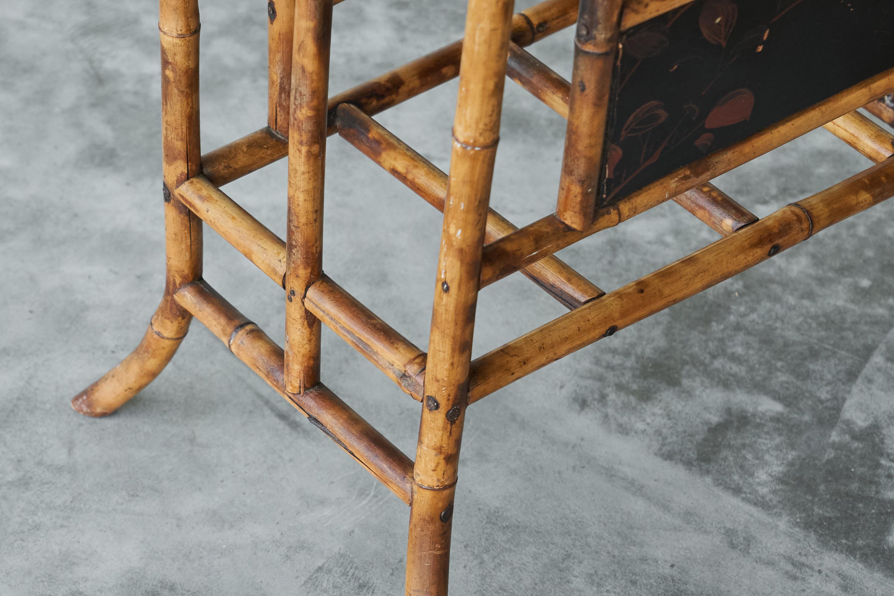 Antique Anglo Japanese Magazine Rack in Tortoiseshell Bamboo Late 19th ...