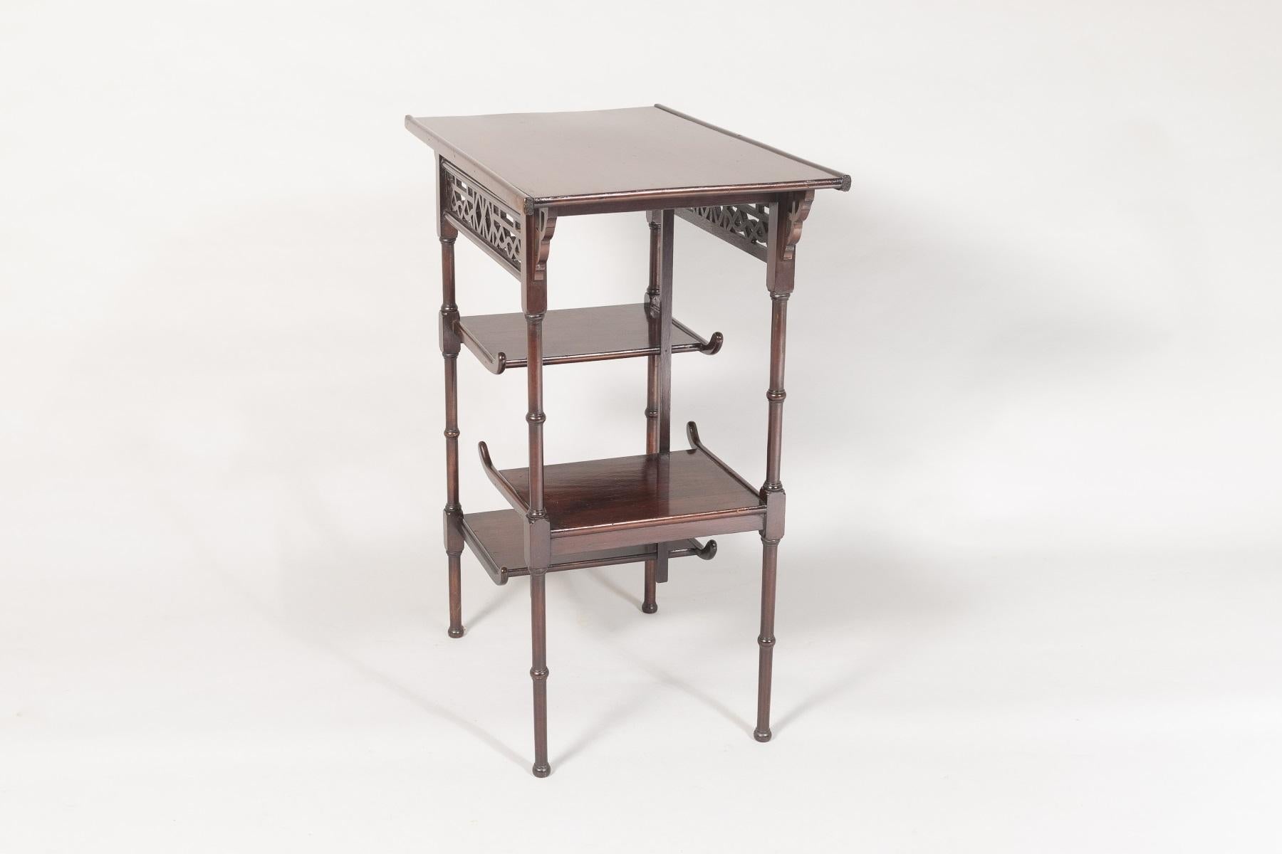 British Antique Anglo-Japanese Pagoda Side Table in the manner of E W Godwin For Sale