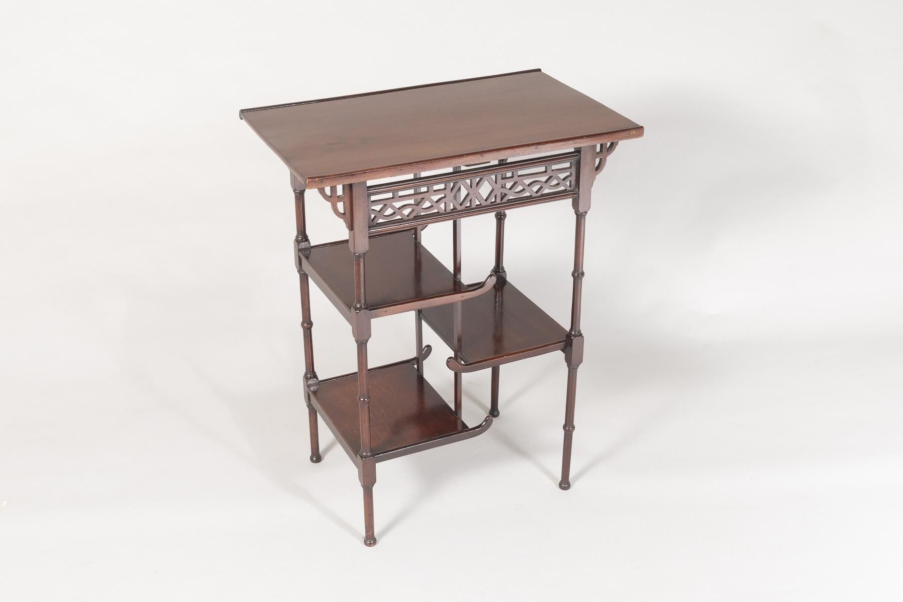 Hand-Crafted Antique Anglo-Japanese Pagoda Side Table in the manner of E W Godwin