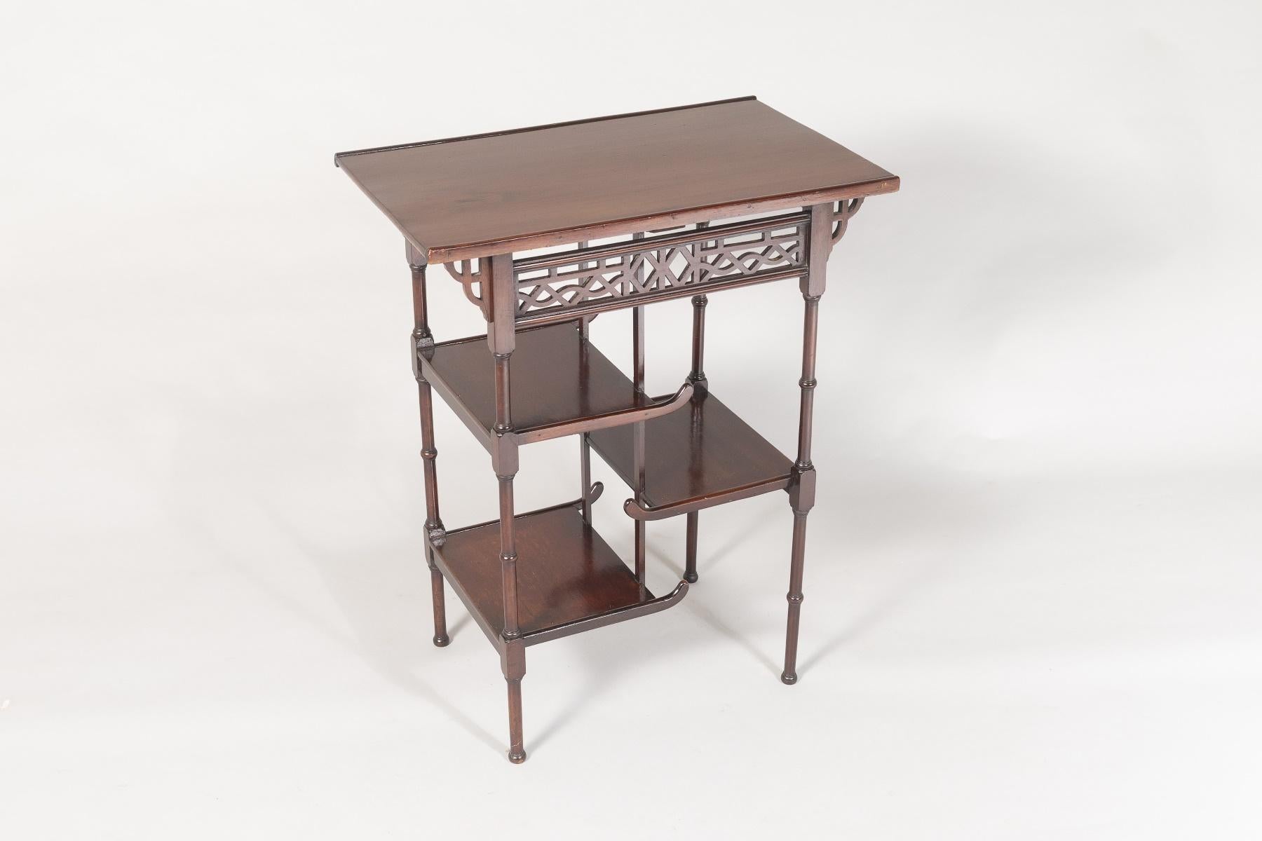 Hand-Crafted Antique Anglo-Japanese Pagoda Side Table in the manner of E W Godwin For Sale