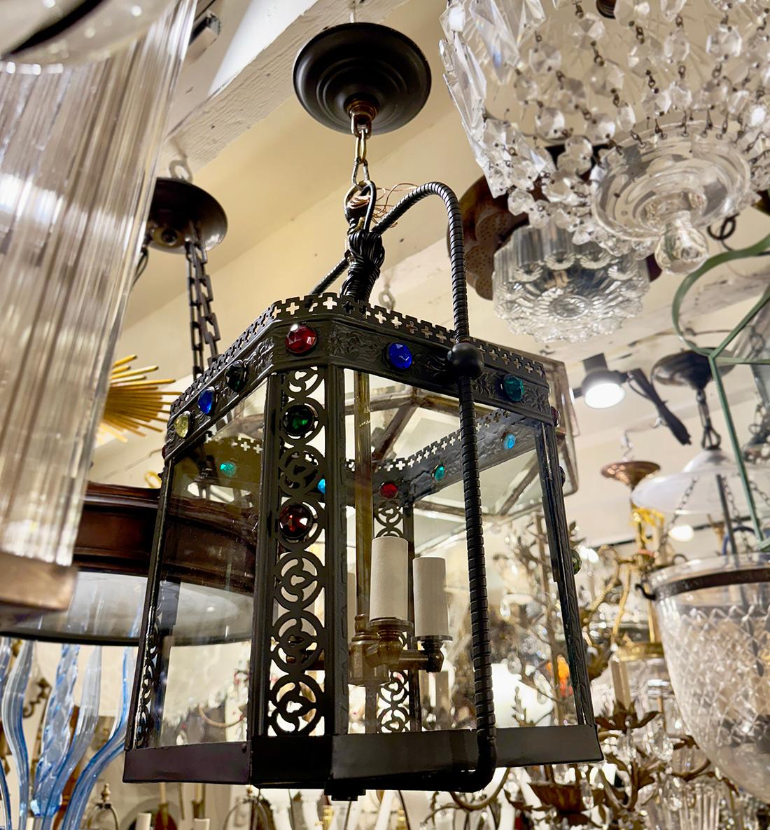 Antique Anglo Raj Bronze Lantern For Sale 1