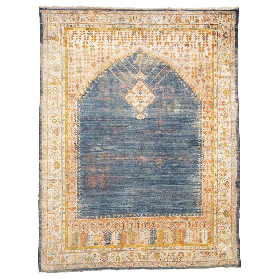 Tappeto antico d'angora Oushak "DK-119-88 in vendita