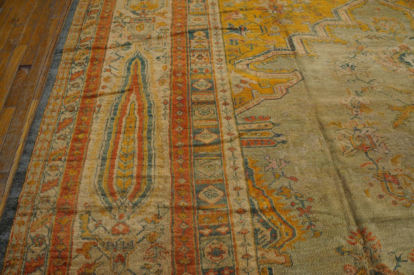 19th Century Turkish Angora Oushak Carpet ( 12' x 16'2