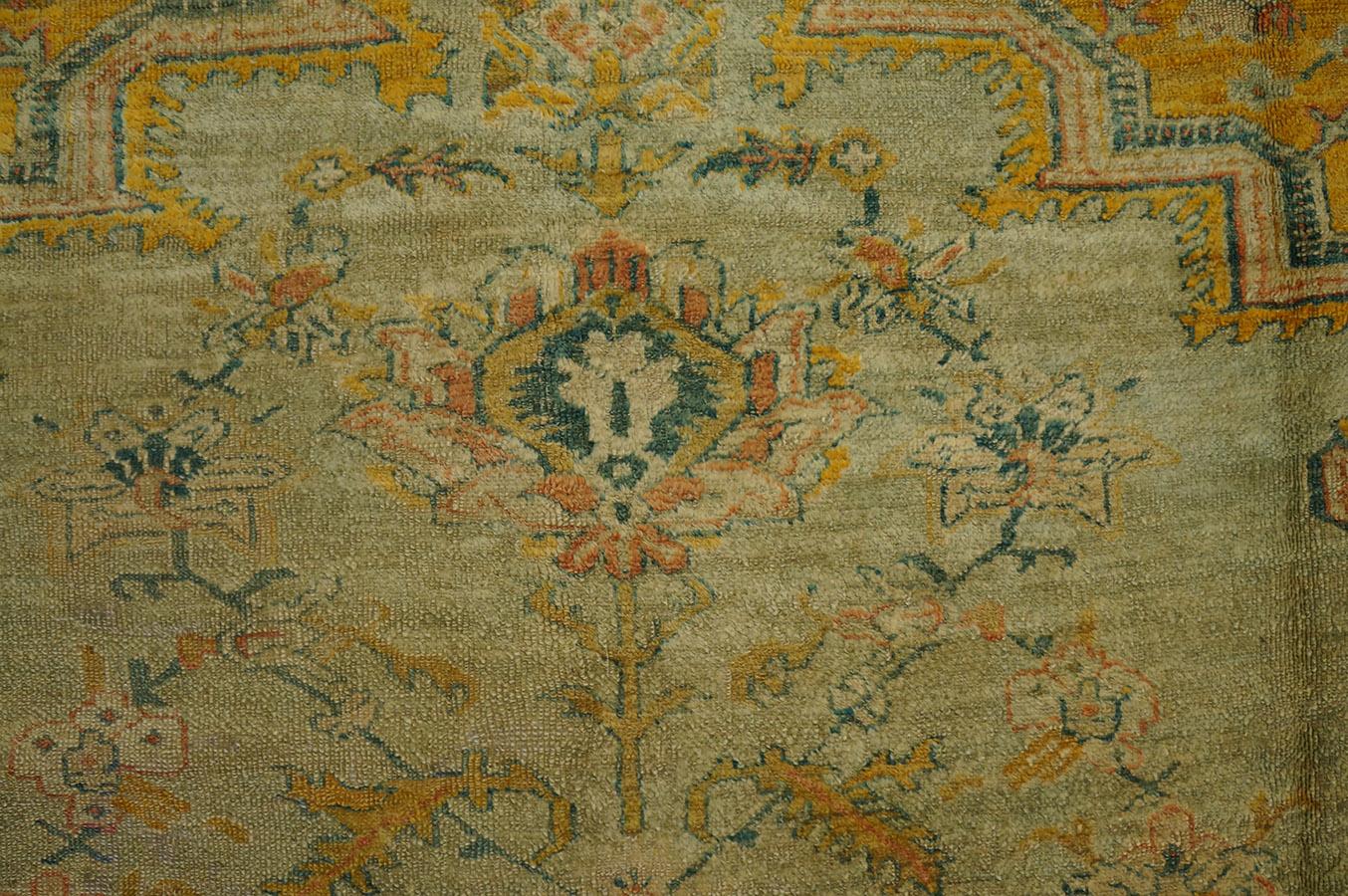 19th Century Turkish Angora Oushak Carpet ( 12' x 16'2