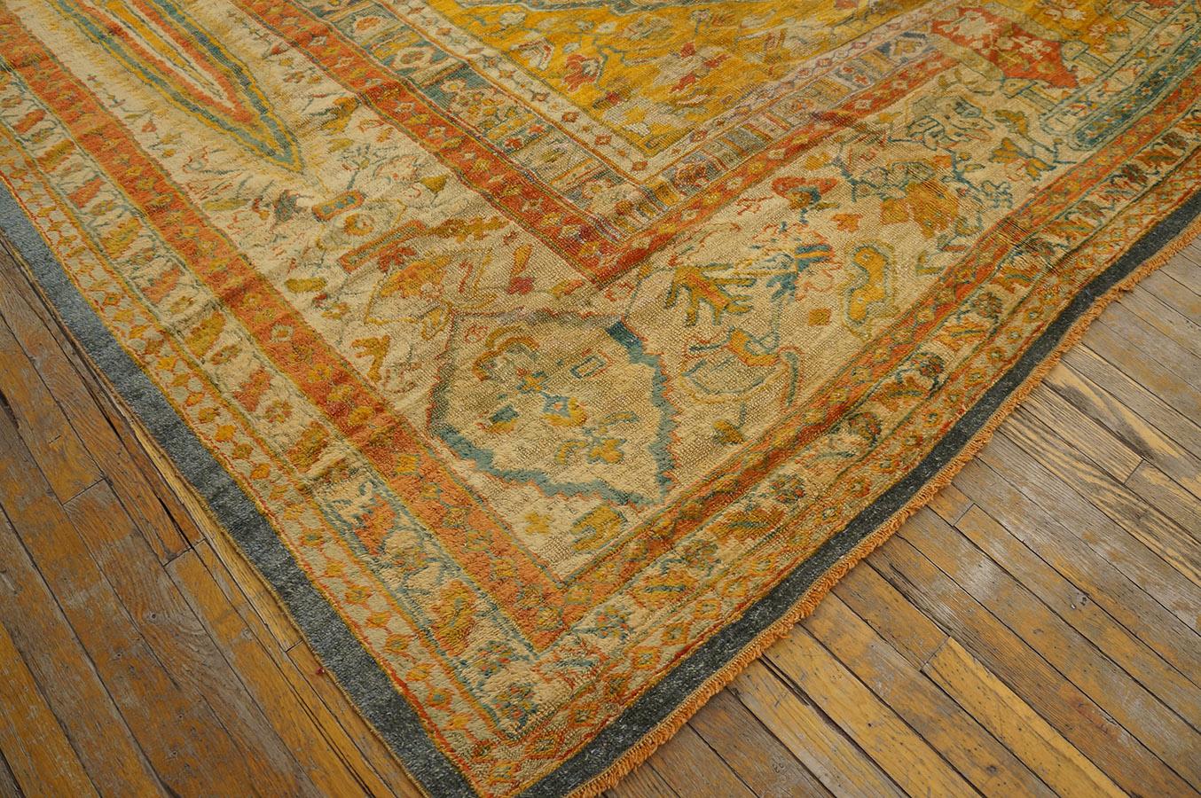 Late 19th Century 19th Century Turkish Angora Oushak Carpet ( 12' x 16'2