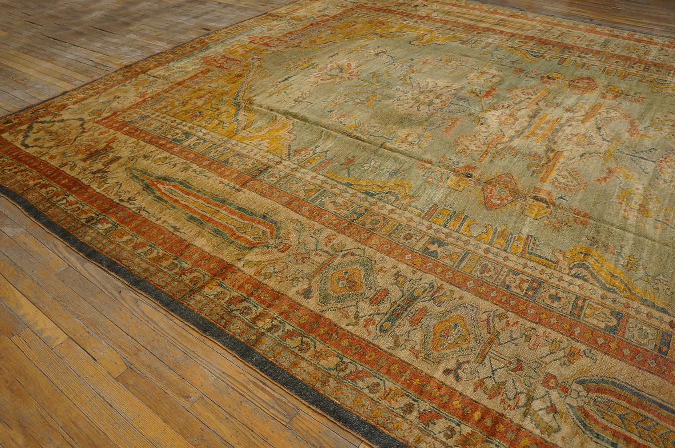 Tappeto turco d'angora Oushak del XIX secolo ( 12' x 16'2
