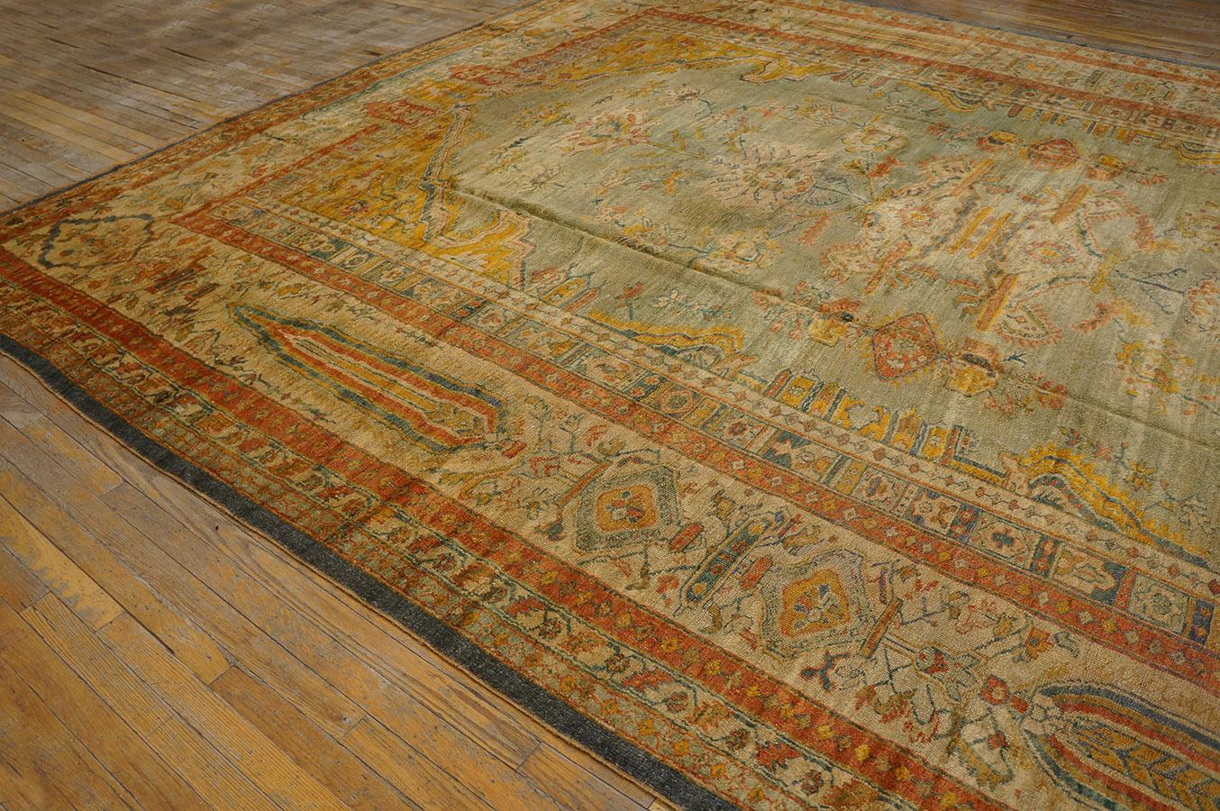 19th Century Turkish Angora Oushak Carpet ( 12' x 16'2