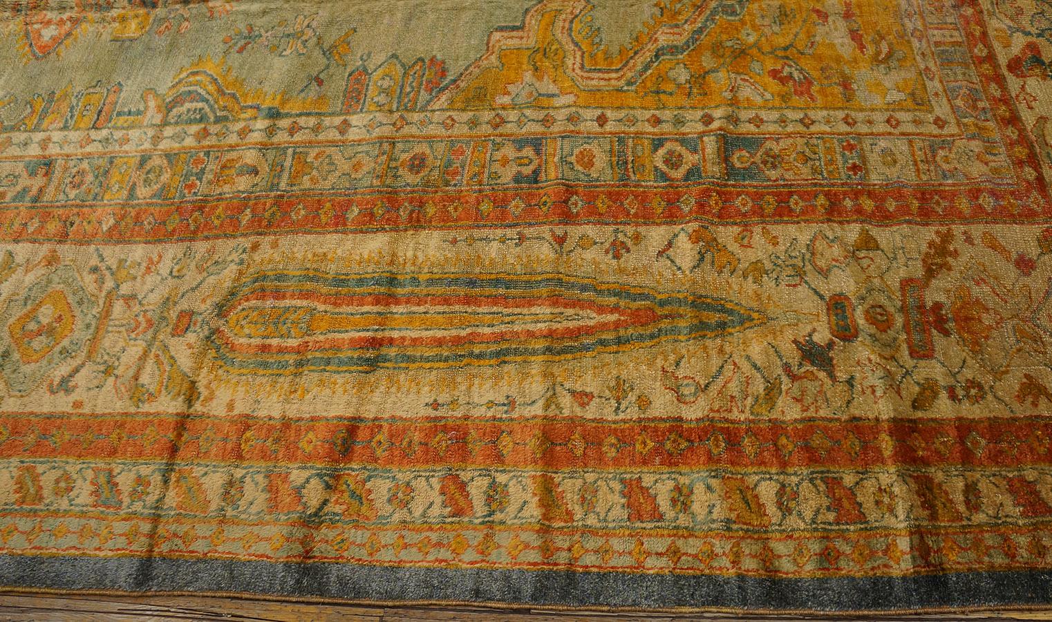 Tappeto turco d'angora Oushak del XIX secolo ( 12' x 16'2