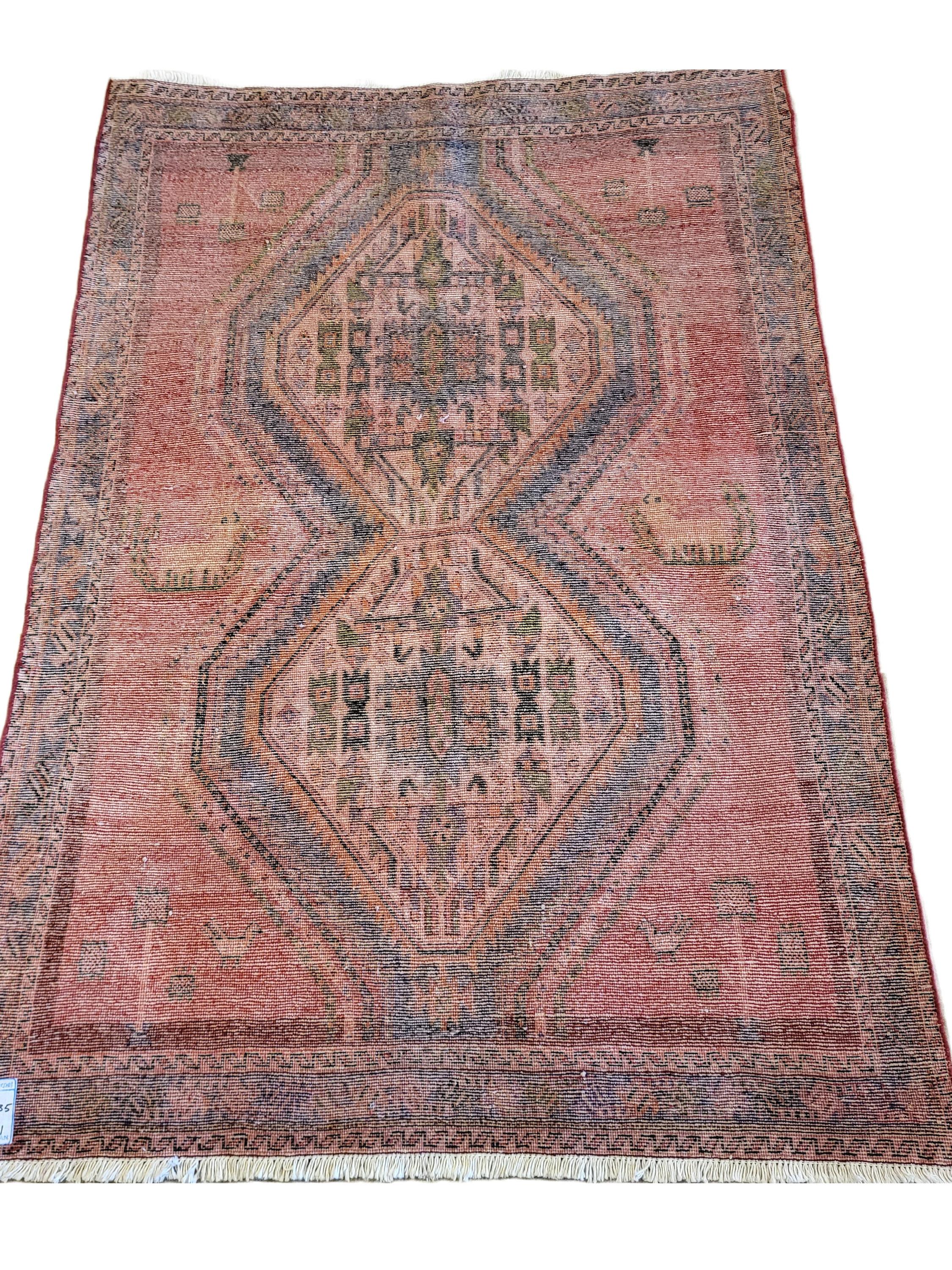 Hand-Knotted Antique Animal Motif Persian Sirjan - Afshar Tribal Rug For Sale