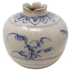 Antique Annamese Blue and White Ceramic Jarlet, Chu Dao Kilns