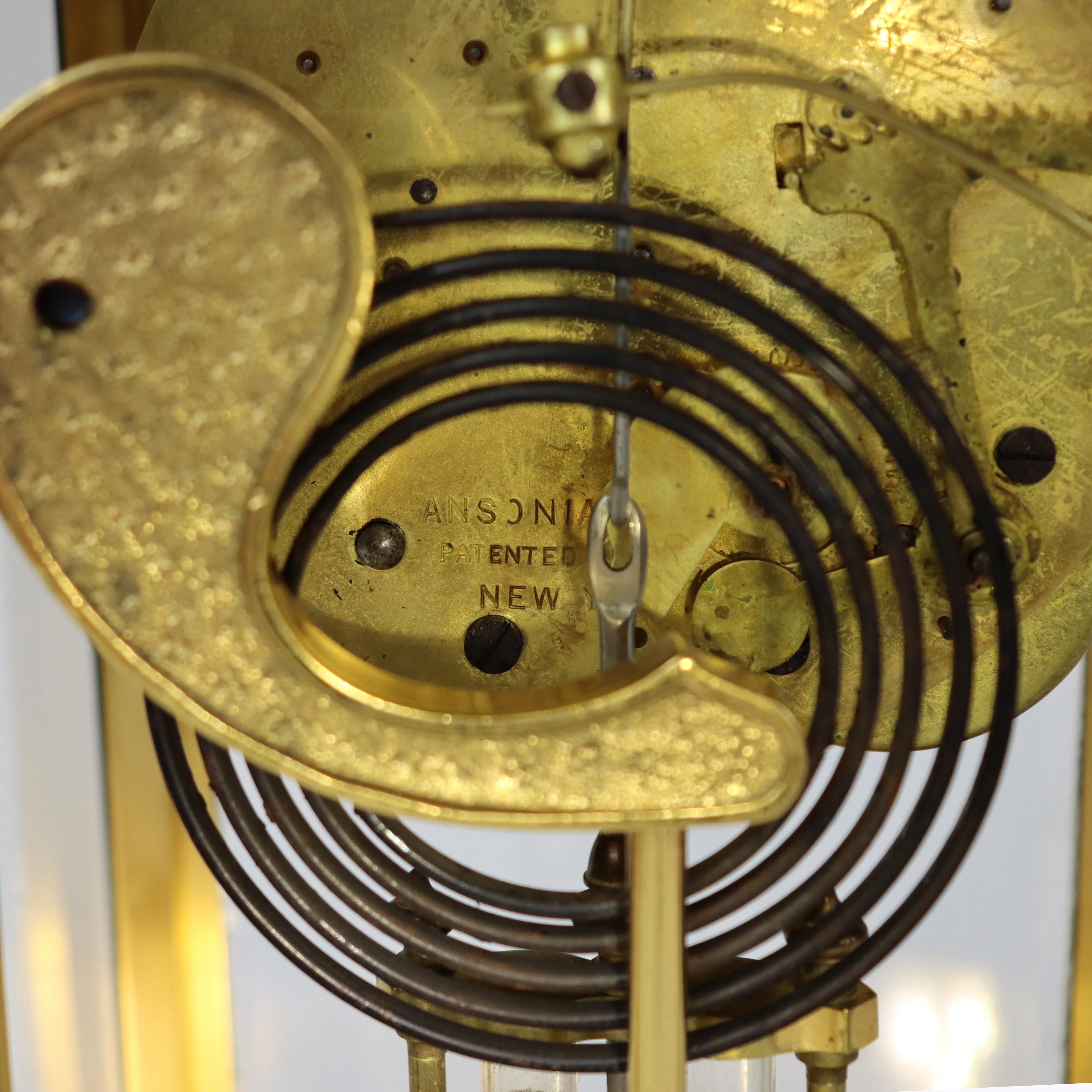 Antique Ansonia Clock Co. French Louis XIV Style Crystal Regulator Clock For Sale 6