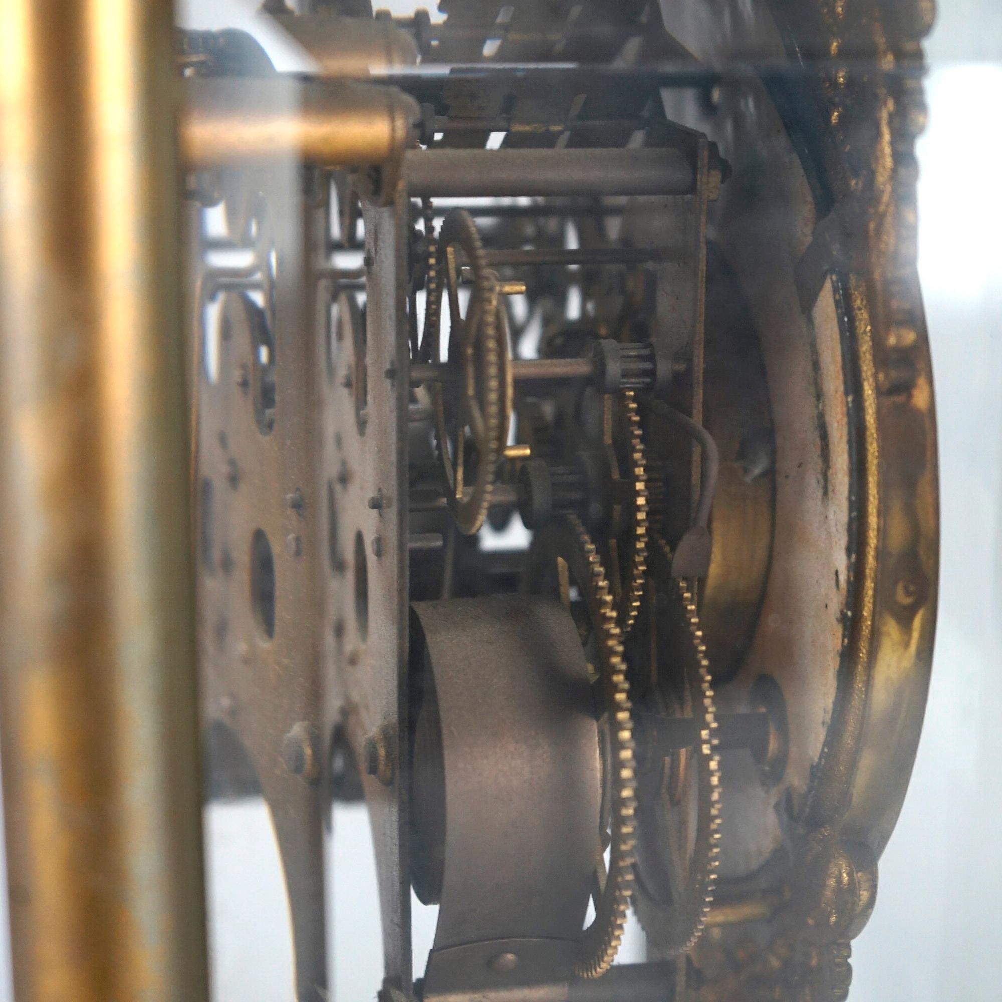 Antique Ansonia Crystal Regulator Mantle Clock Circa 1900 5