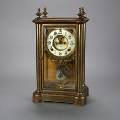 Antique Ansonia Crystal Regulator Mantle Clock Circa 1900