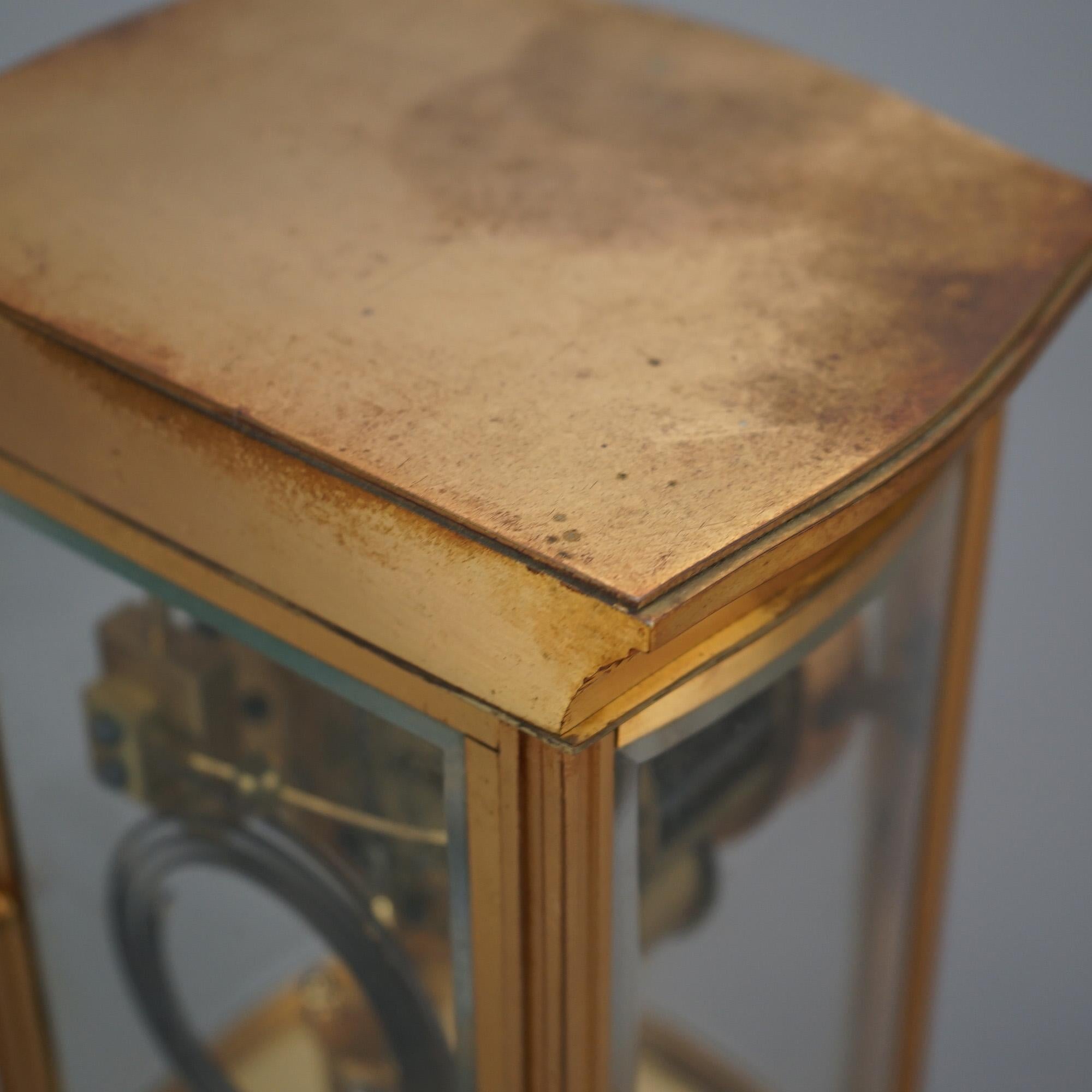 Antique Ansonia Gilt Bronze Crystal Regulator Mantle Clock C1890 5