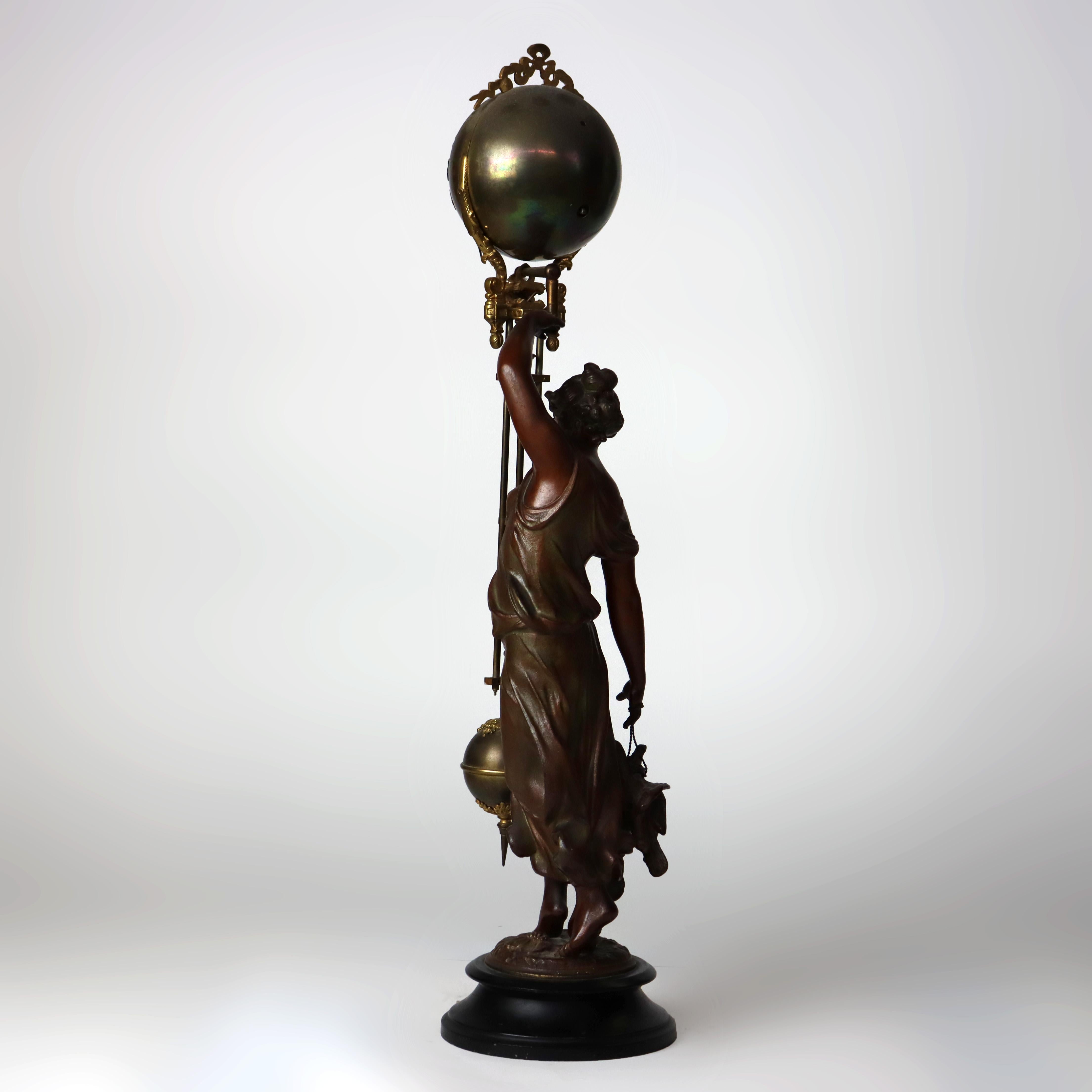 Antique Ansonia Neoclassical Figural Swinging Ball Mystery Clock C1890 en vente 5