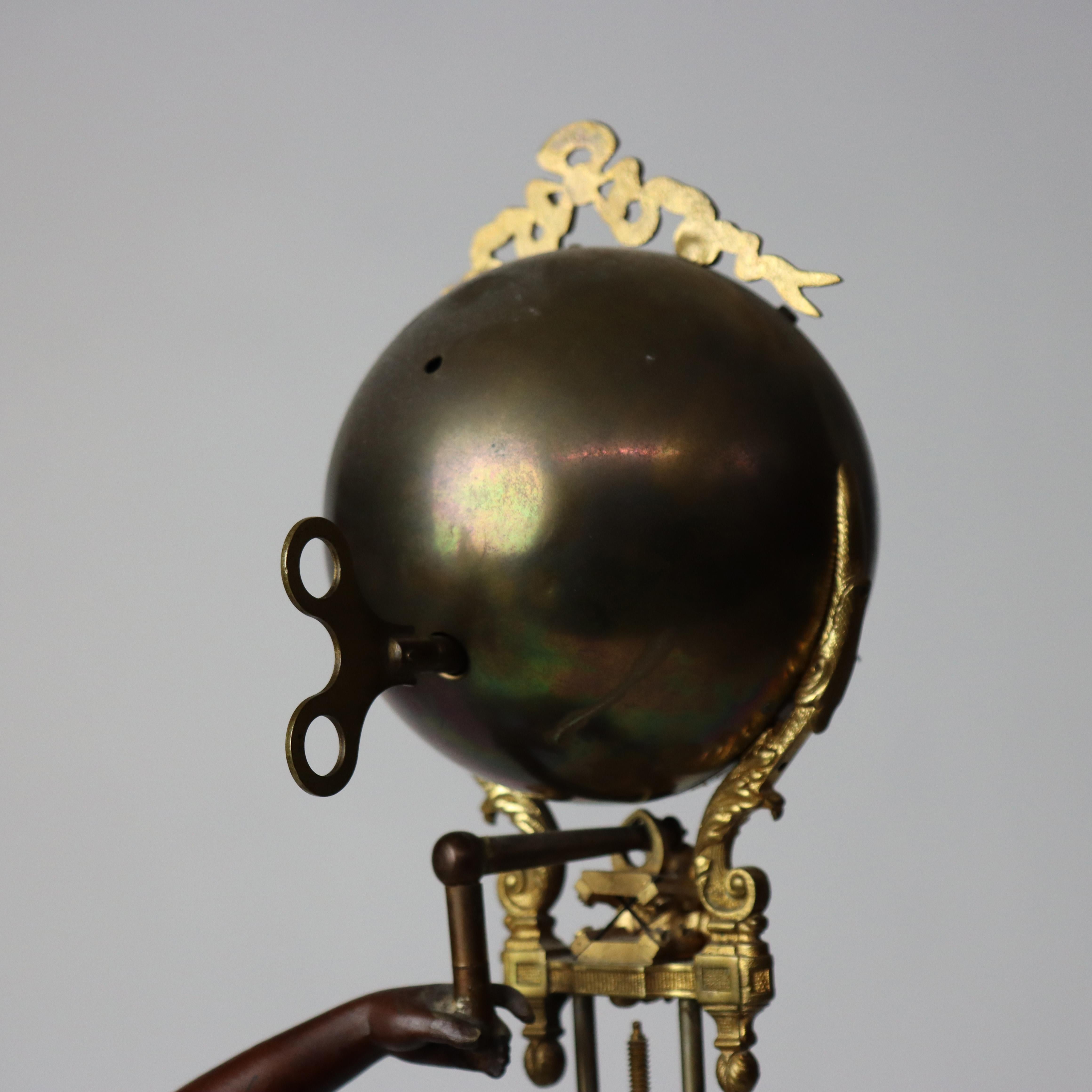 Antique Ansonia Neoclassical Figural Swinging Ball Mystery Clock C1890 en vente 7