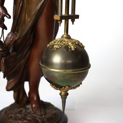 Antique Ansonia Neoclassical Figural Swinging Ball Mystery Clock C1890