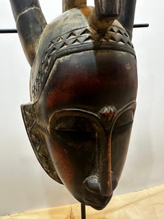 Antique Antelope Hunter's Tribal Mask Ivory Coast
