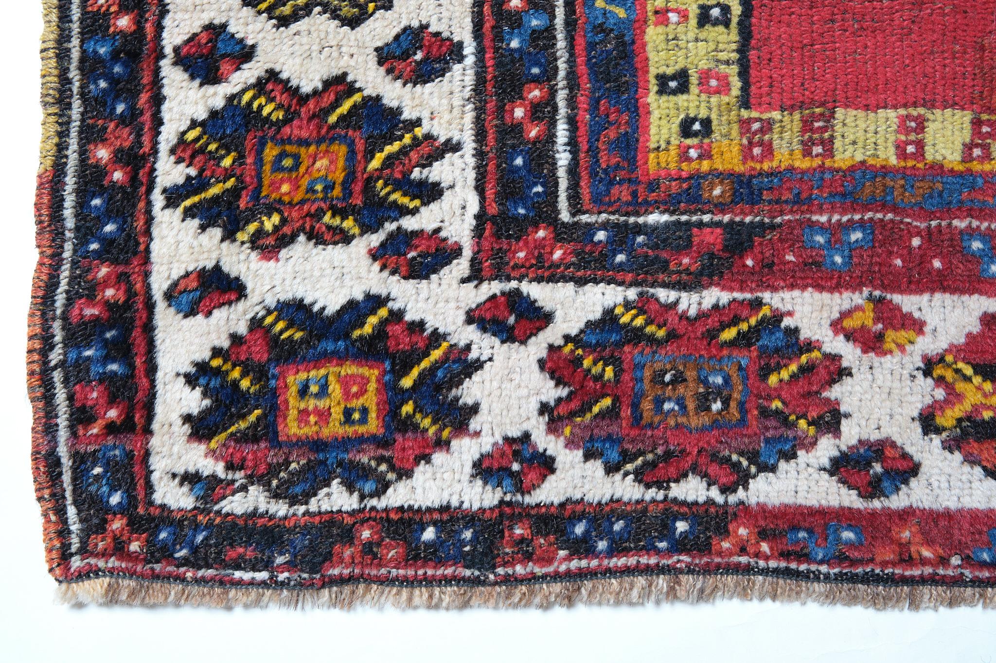 This is an antique prayer ( mihrab ) rug from the South East Anatolia, Antep region with a rare and beautiful color composition.

This town lies in south-eastern Turkey, close to the Syrian border and the Euphrates River. Previously called Aintab