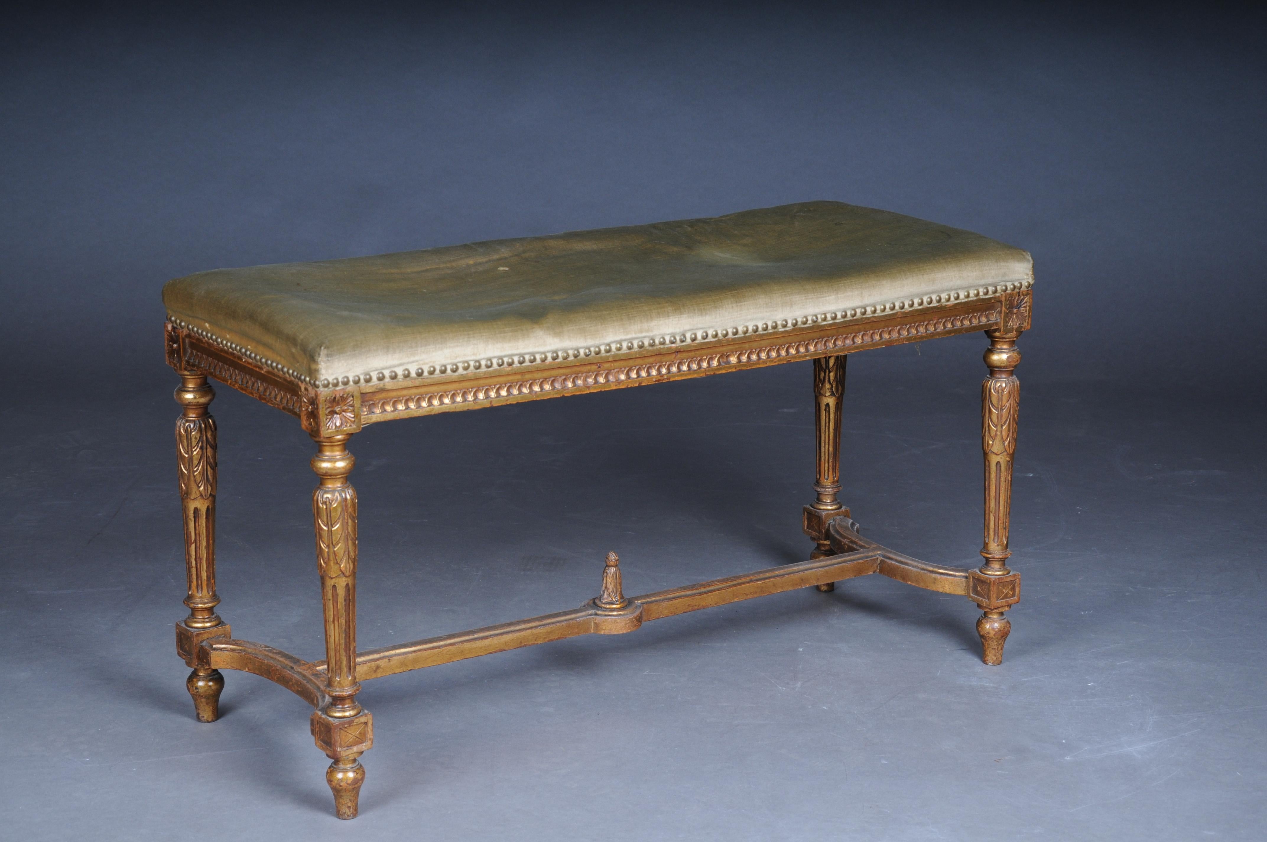 Antique Antique Bench, Louis XVI, Gold, Beech, Around 1880 In Good Condition In Berlin, DE