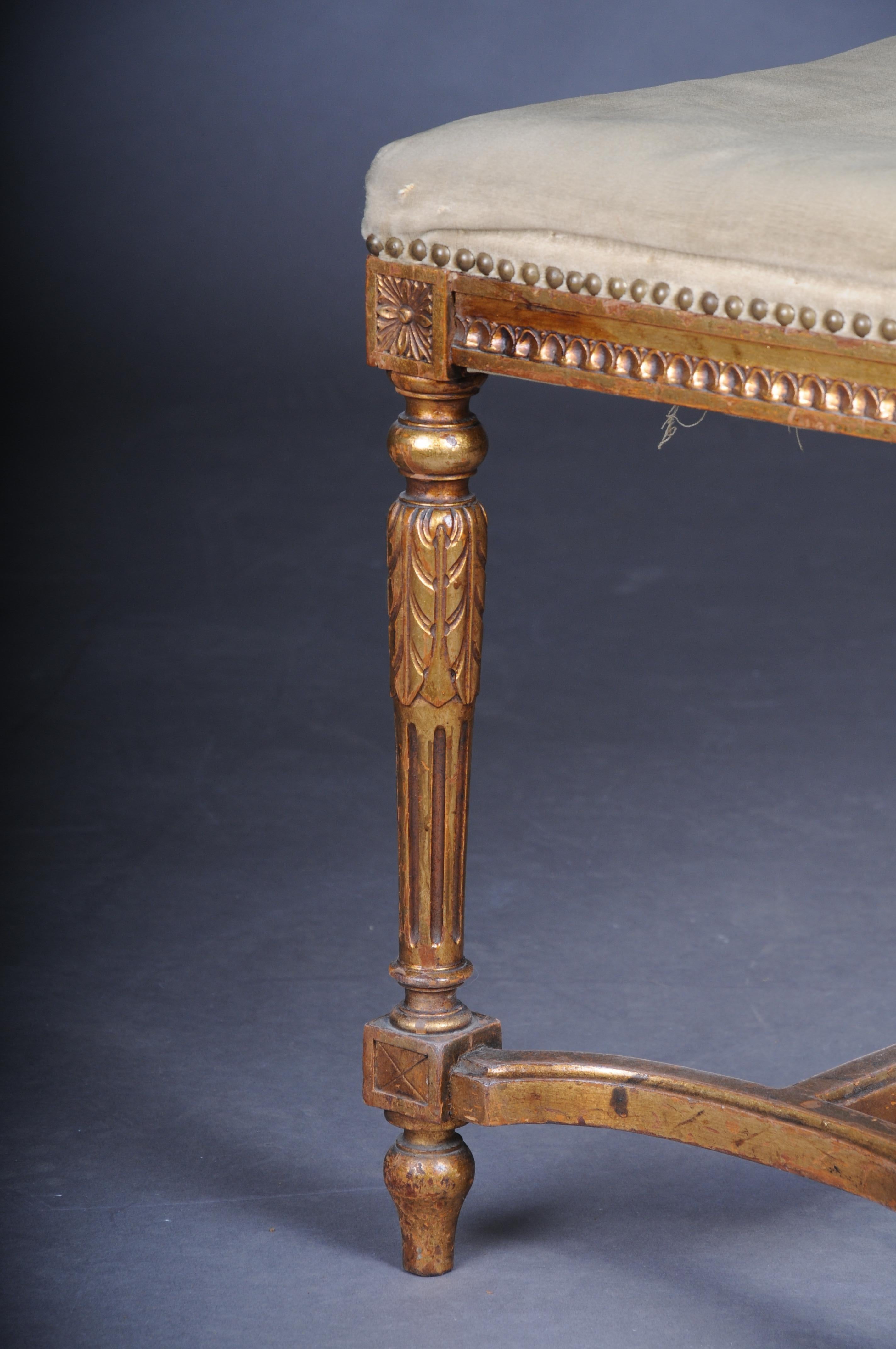 Antique Antique Bench, Louis XVI, Gold, Beech, Around 1880 2