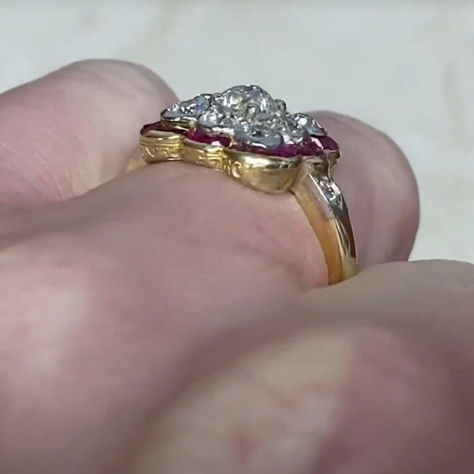 Women's Antique Cushion Cut Diamond Ring (Approx 0.2-Carats), 18k Yellow Gold For Sale
