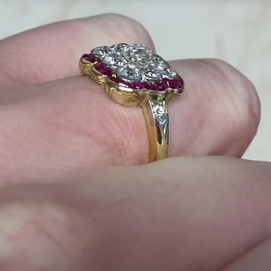 Antique Cushion Cut Diamond Ring (Approx 0.2-Carats), 18k Yellow Gold For Sale 1