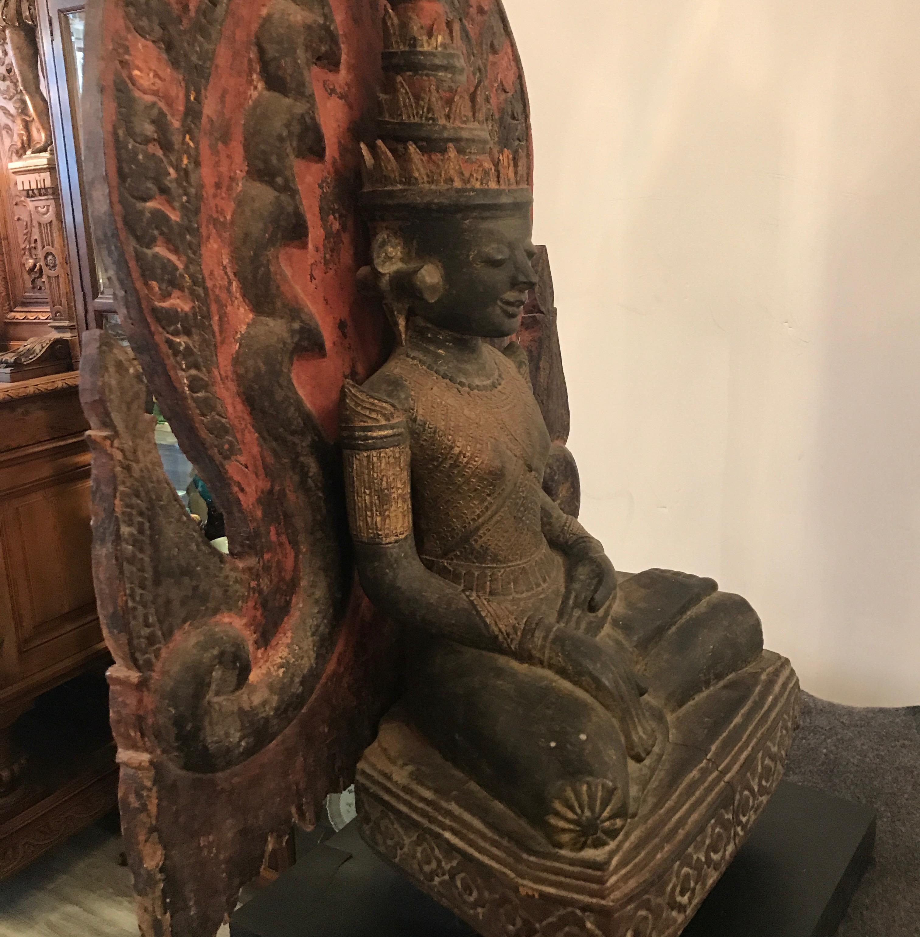 Antique Thai Buddha Wood Carving 5