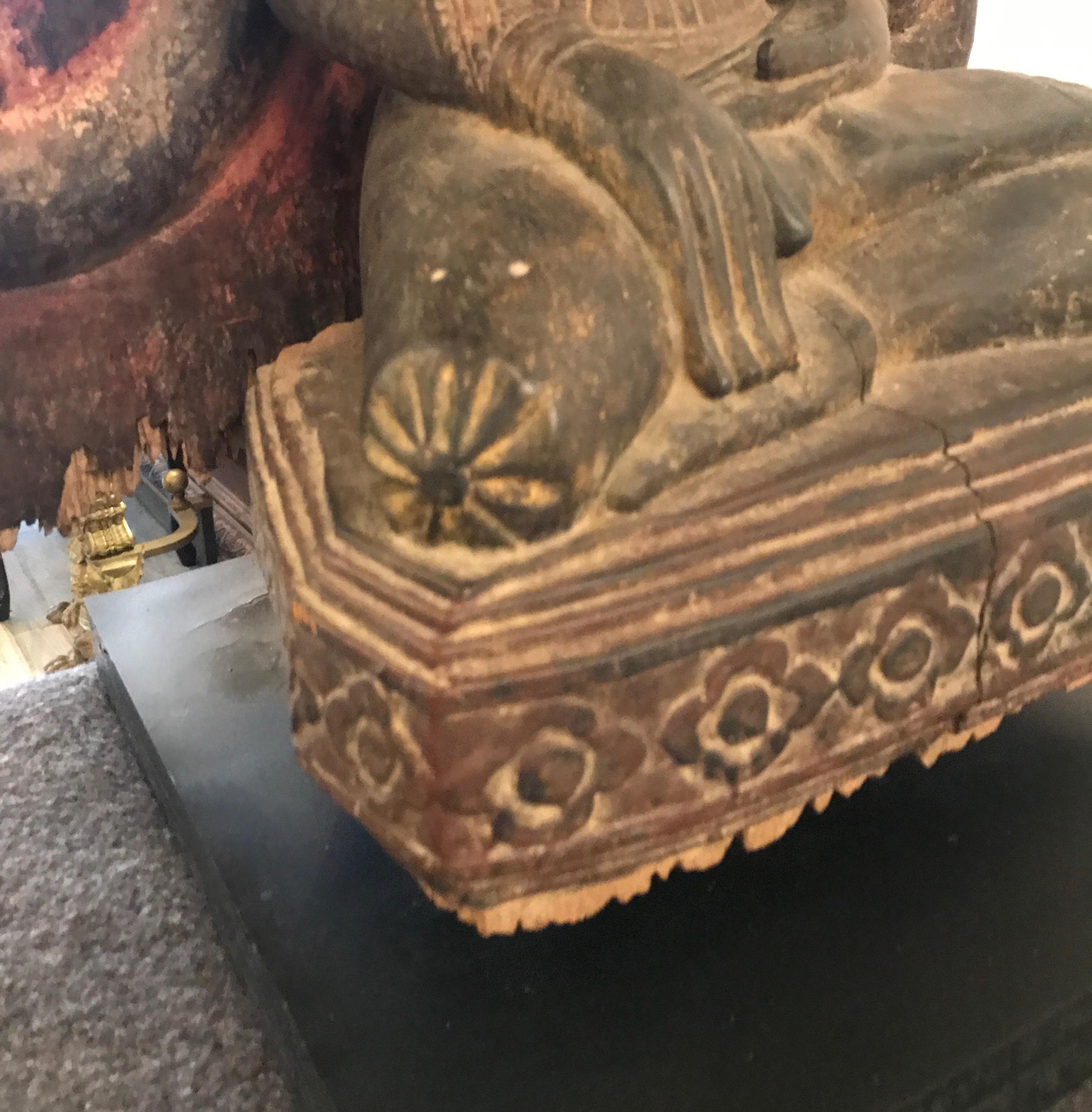 Antique Thai Buddha Wood Carving 6