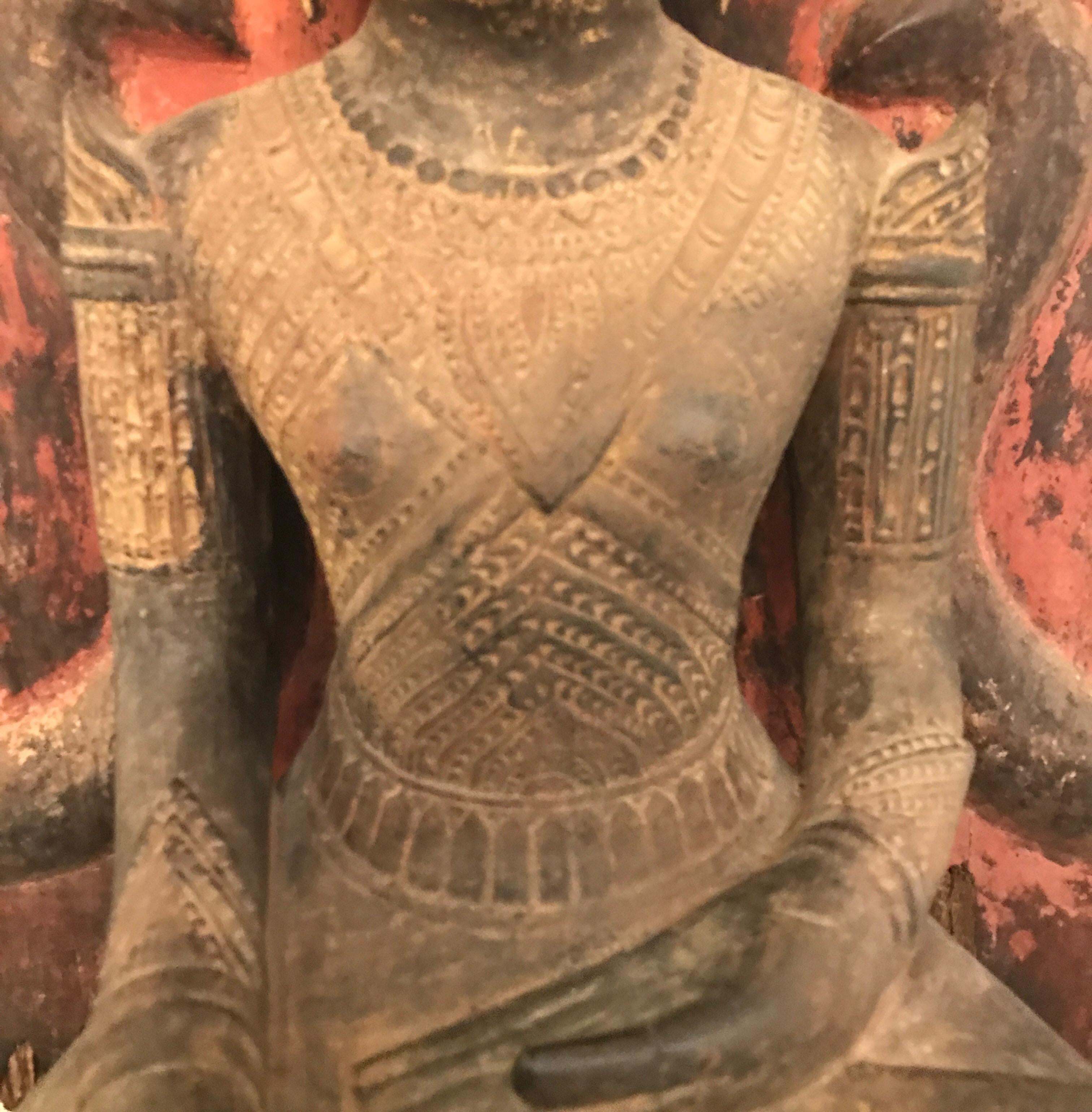 Antique Thai Buddha Wood Carving 7