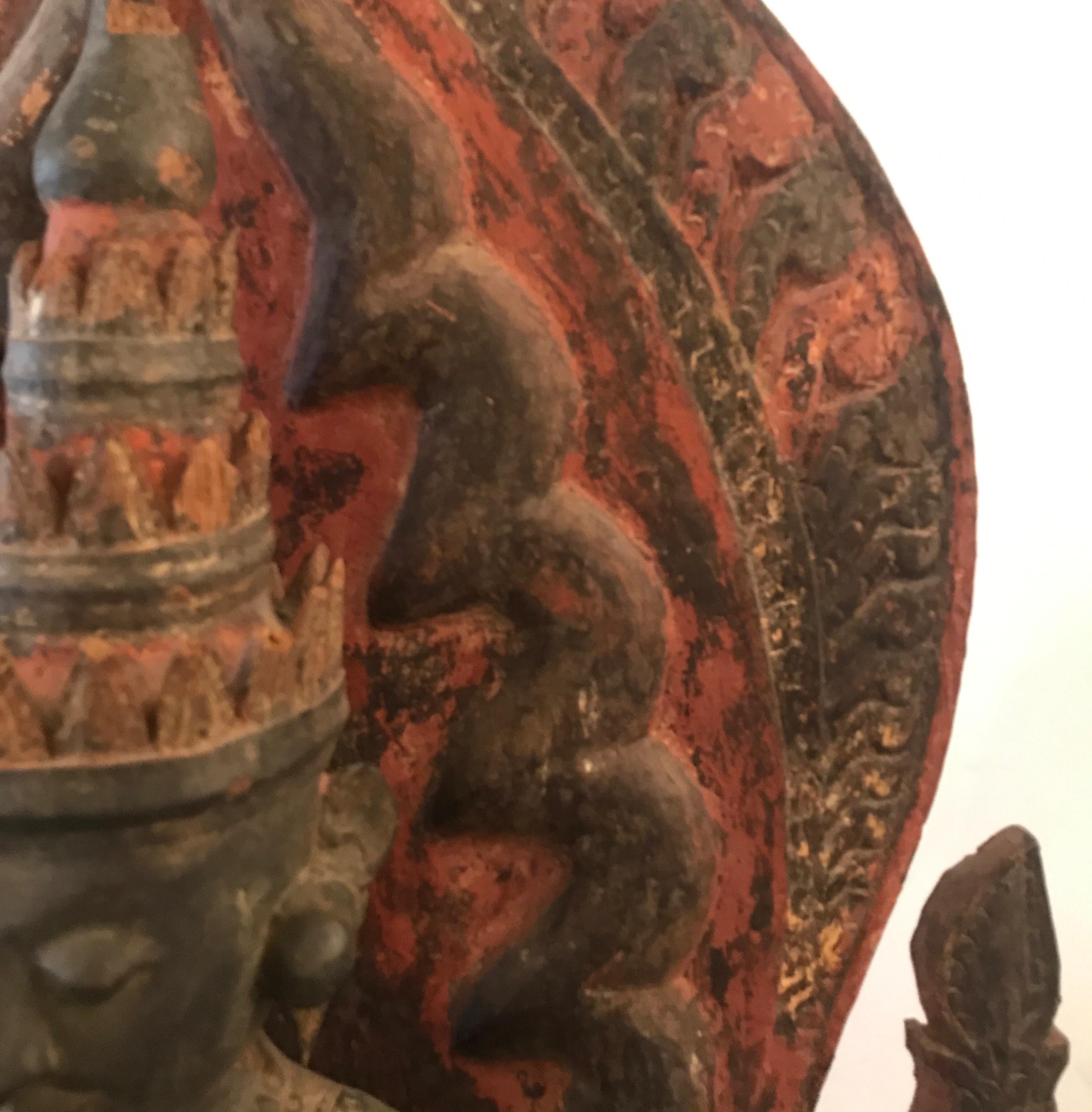 Antique Thai Buddha Wood Carving 8