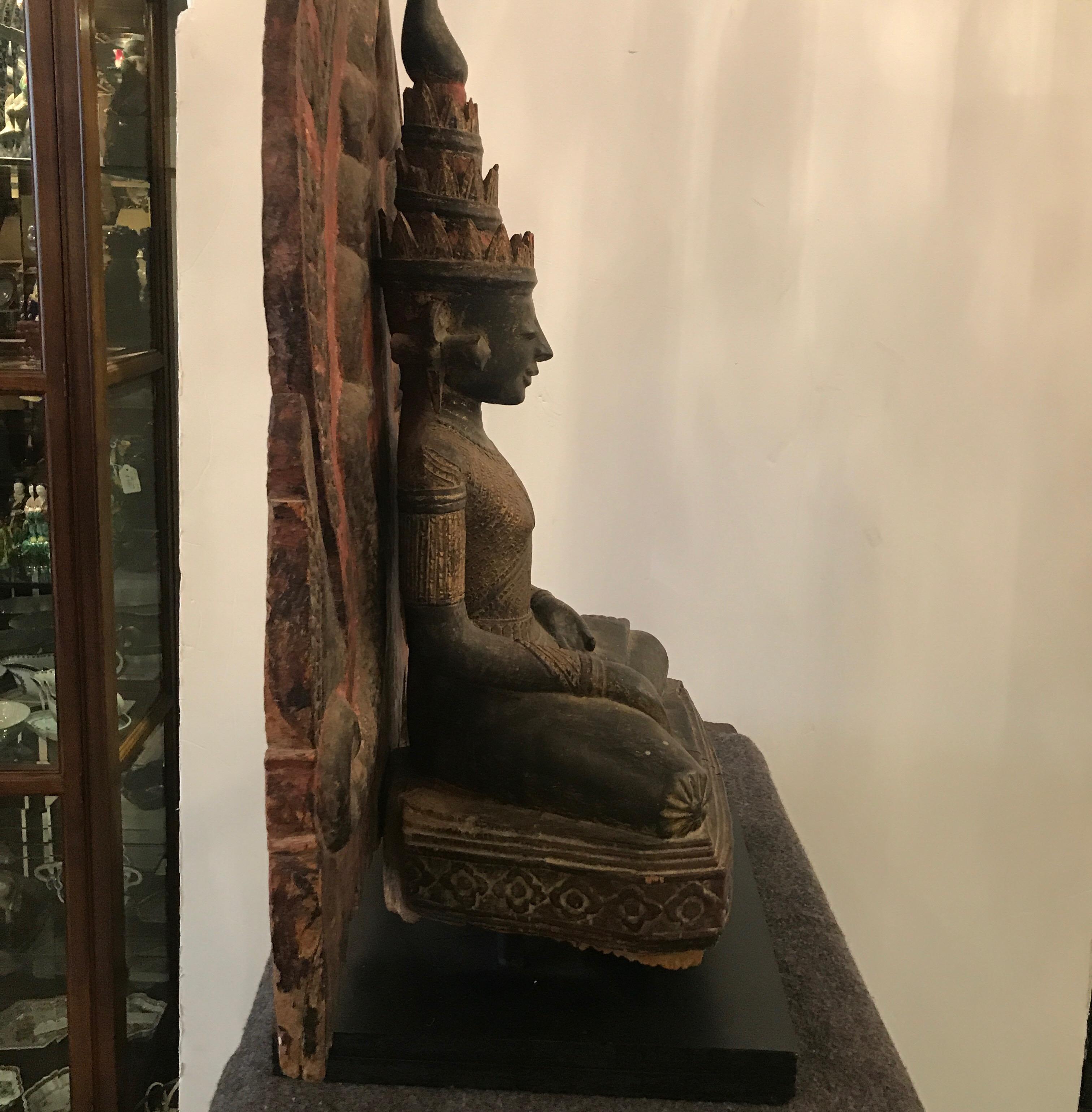 Antique Thai Buddha Wood Carving 4