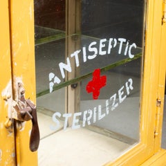 Antique Antiseptic Sterilizer Barber Shop Cabinet c.1920
