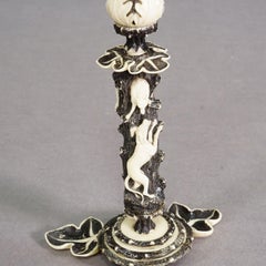 Antique Antler and Bone Candle Holder, Germany ca. 1850