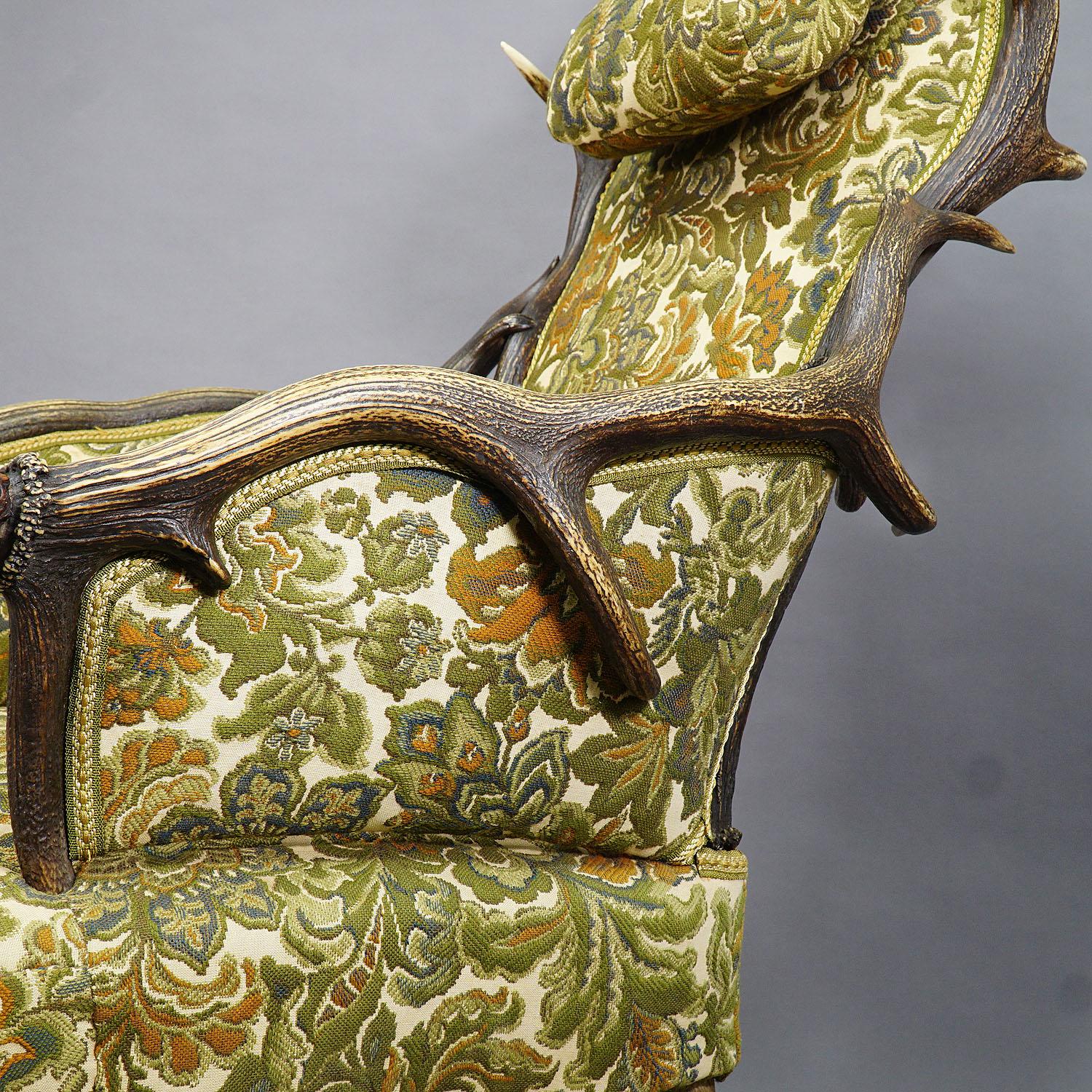 German Antique Antler Easy Chair by H.F.C Rampendahl ca. 1880