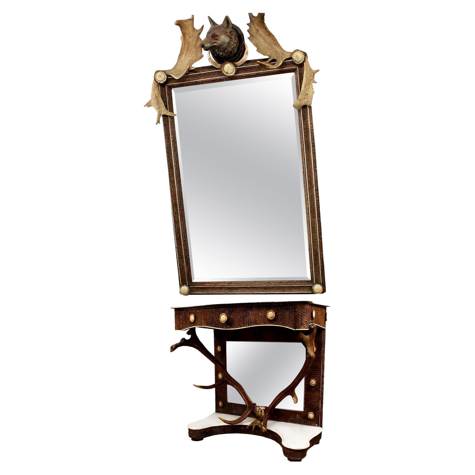 Antique Mirror con tavolo consolle, Austria, 1860 ca.