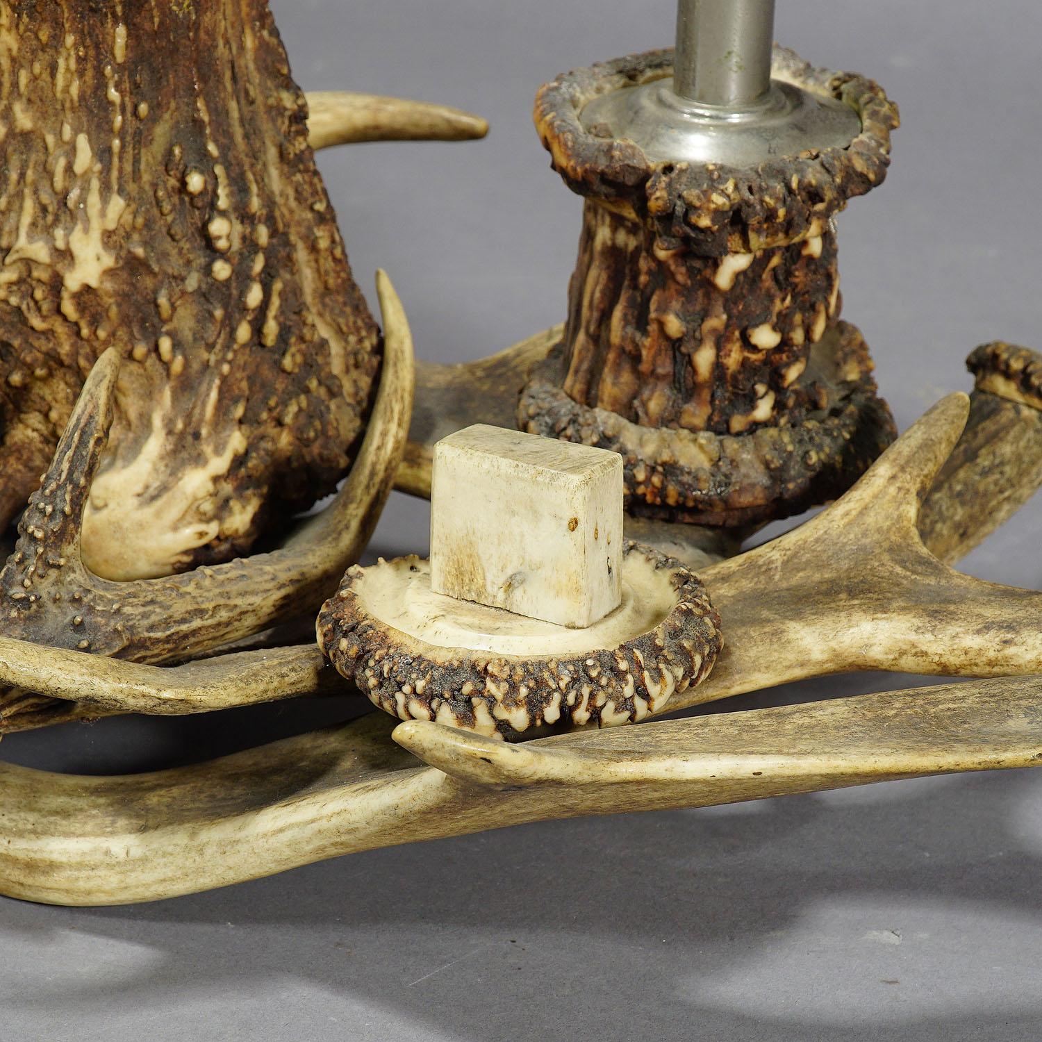 Black Forest Antique Antler Smoking Desk Set, circa 1900 For Sale