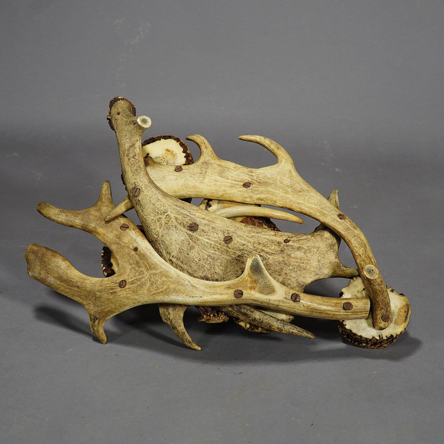 20th Century Antique Antler Smoking Desk Set, circa 1900 For Sale