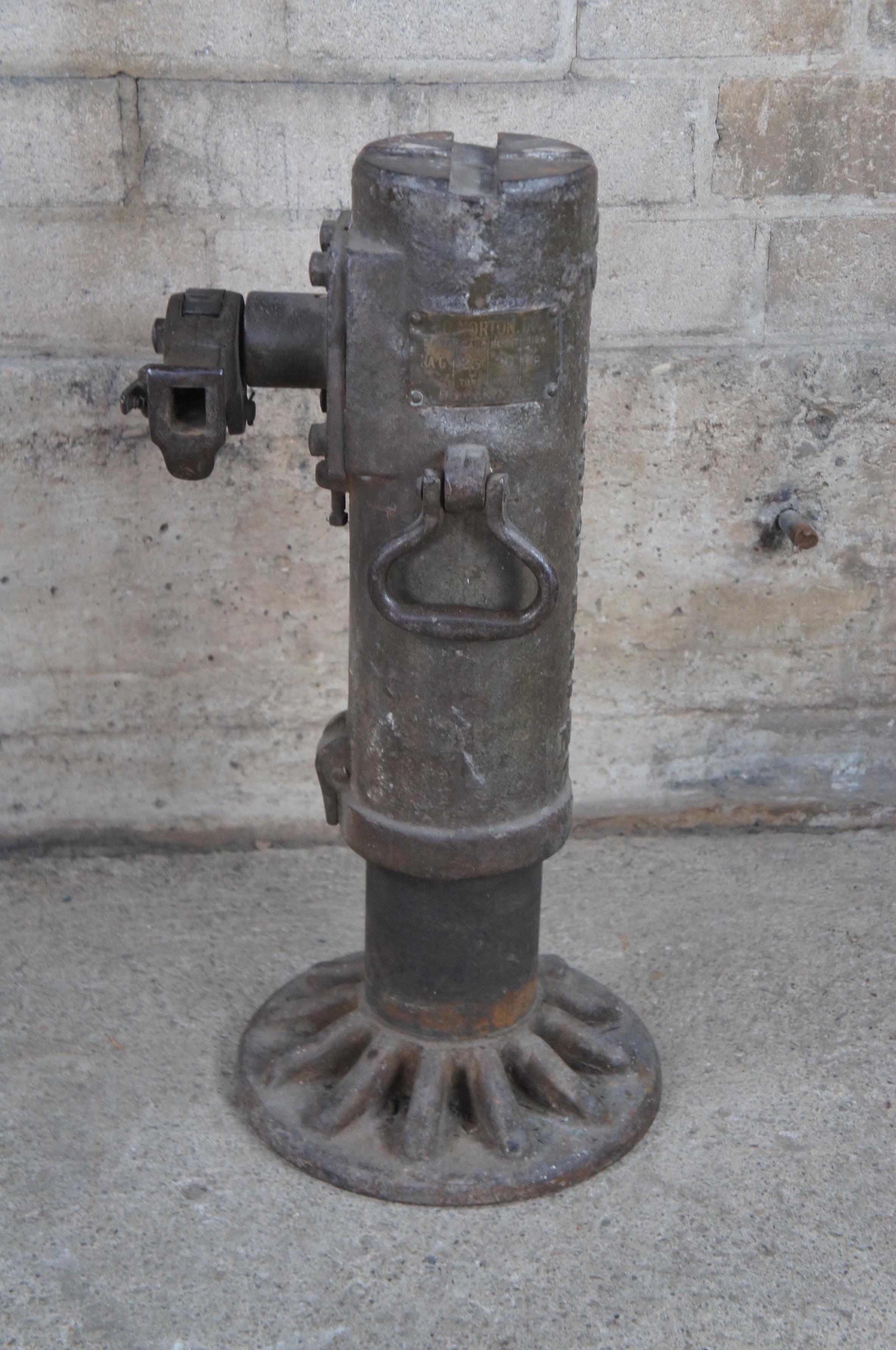 Antike A.O. Norton 25 Tonnen Gusseisen Kugellager Jack Eisenbahn Heavy Equipment 5