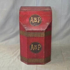Antique A&P Tea Country Store Wood Bin