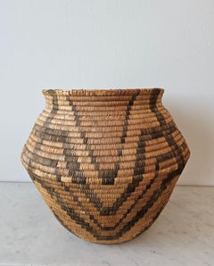 Antique Apache Olla Jar Coiled Willow Wicker Devil's Claw Basket