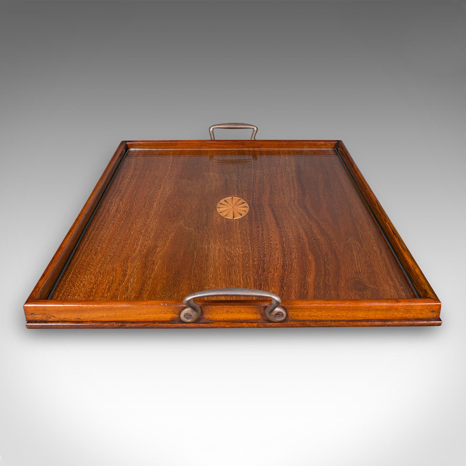 Antique Aperitif Serving Tray, English, Walnut, Afternoon Tea Platter, Edwardian Bon état - En vente à Hele, Devon, GB
