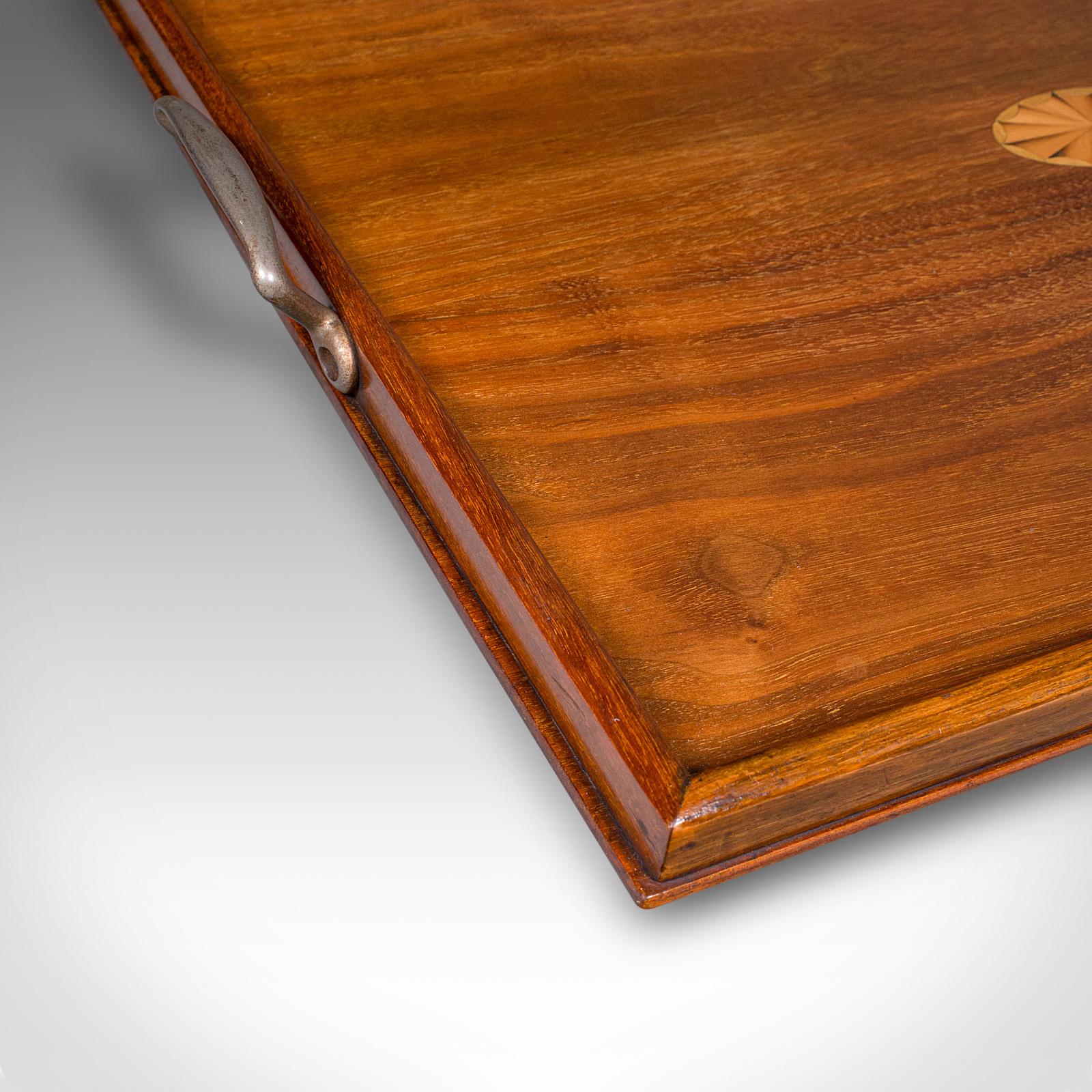 Verre Antique Aperitif Serving Tray, English, Walnut, Afternoon Tea Platter, Edwardian en vente