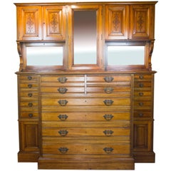 Antiker Apothekerschrank:: Antiker Zahnarztschrank:: Nussbaum:: 1870:: B1061 REDUZIERT