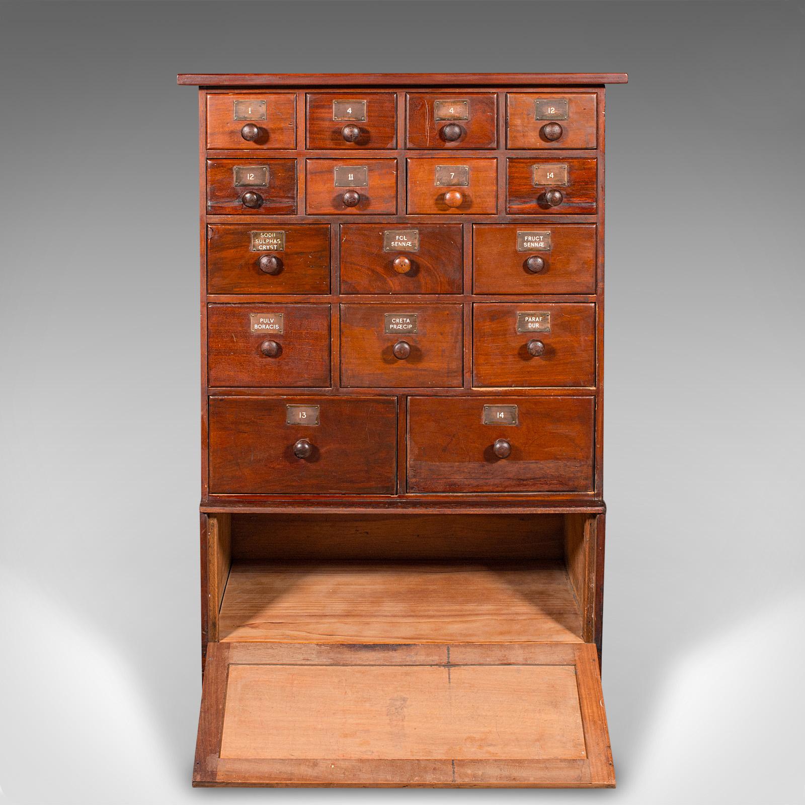 Antique Apothecary Chest of Drawers, English, Chemist’s Shop Cabinet, Victorian In Good Condition For Sale In Hele, Devon, GB